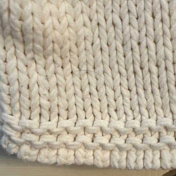 Smart Set White Cardigan with wood buttons and large collar - Picture 8 of 8